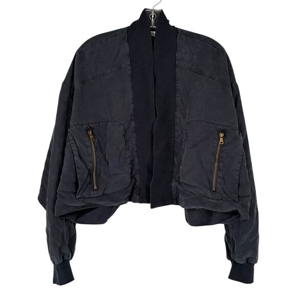 Young Fabulous & Broke The Fara Jacket Cropped Utility Medium Gray Boho Urban - Picture 3 of 14